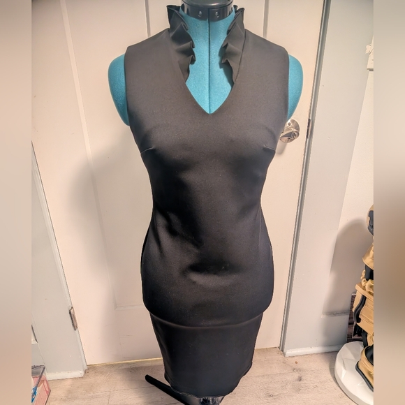 Calvin Klein Ruffle Neck Dress - Picture 1 of 10